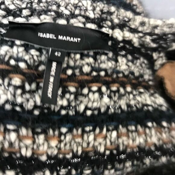 Isabel Marant Barney Bouclé Striped Long Cardigan‎ Sweater Sz 42 - Picture 6 of 12
